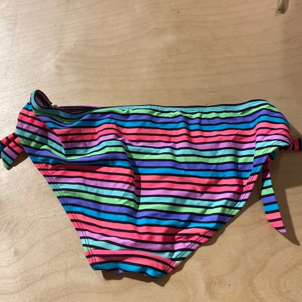 Tahiti Colorful Striped Bikini Bottoms size Medium (HF)